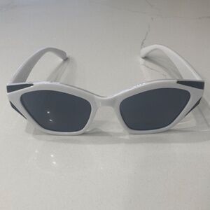 Retro white with black rhinestone  Sunglasses